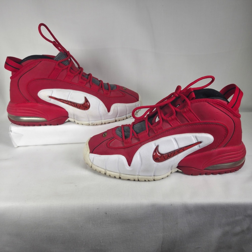 Nike Air Penny 1 University Red White Mens Size 9 Hardaway Basketball Sneakers